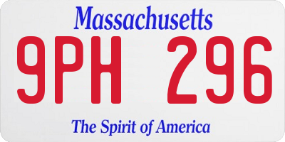 MA license plate 9PH296