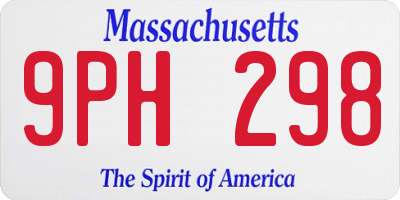 MA license plate 9PH298