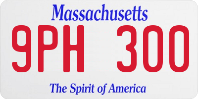 MA license plate 9PH300