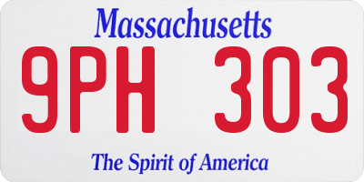 MA license plate 9PH303