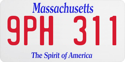 MA license plate 9PH311