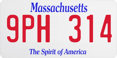 MA license plate 9PH314