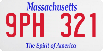 MA license plate 9PH321