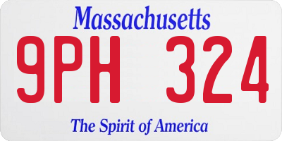 MA license plate 9PH324
