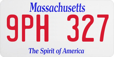 MA license plate 9PH327