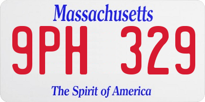 MA license plate 9PH329