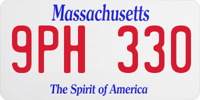 MA license plate 9PH330