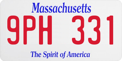 MA license plate 9PH331