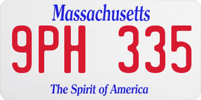 MA license plate 9PH335