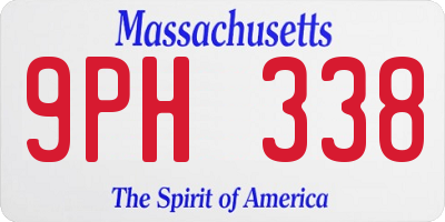 MA license plate 9PH338