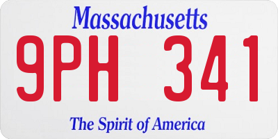 MA license plate 9PH341