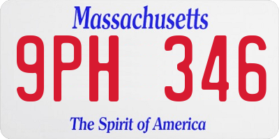 MA license plate 9PH346