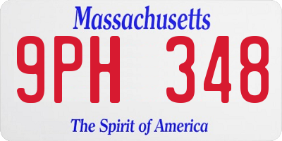 MA license plate 9PH348