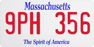 MA license plate 9PH356