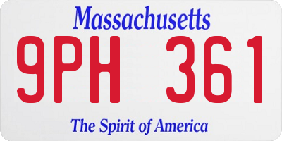 MA license plate 9PH361