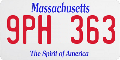 MA license plate 9PH363