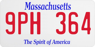 MA license plate 9PH364