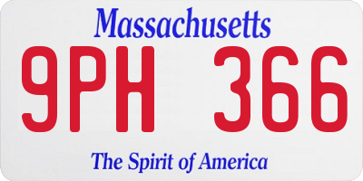 MA license plate 9PH366