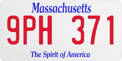 MA license plate 9PH371