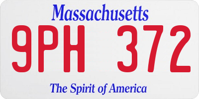 MA license plate 9PH372