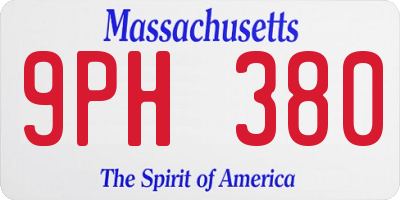 MA license plate 9PH380