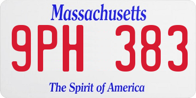 MA license plate 9PH383