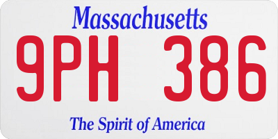 MA license plate 9PH386