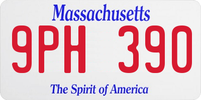 MA license plate 9PH390