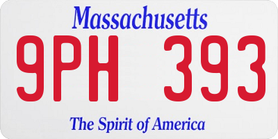MA license plate 9PH393
