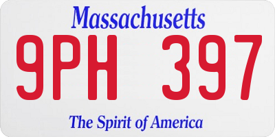MA license plate 9PH397