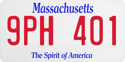 MA license plate 9PH401