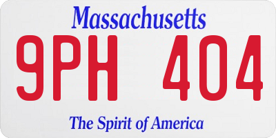 MA license plate 9PH404