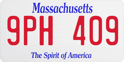 MA license plate 9PH409