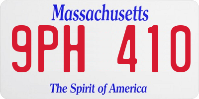 MA license plate 9PH410