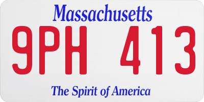 MA license plate 9PH413