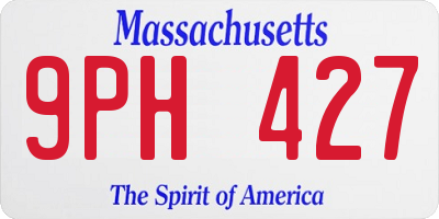 MA license plate 9PH427