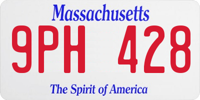 MA license plate 9PH428