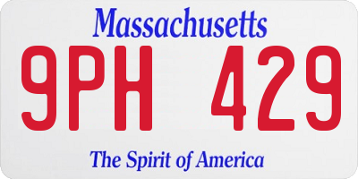 MA license plate 9PH429