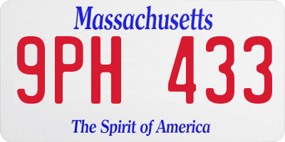 MA license plate 9PH433