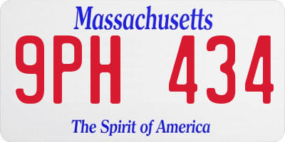 MA license plate 9PH434