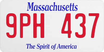 MA license plate 9PH437