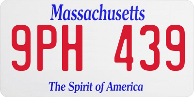 MA license plate 9PH439