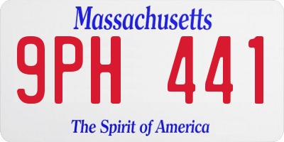 MA license plate 9PH441
