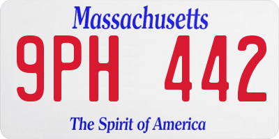 MA license plate 9PH442