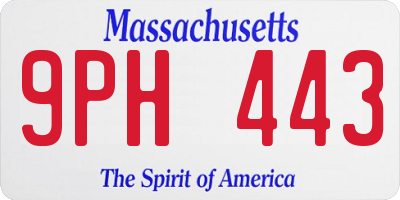MA license plate 9PH443