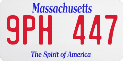 MA license plate 9PH447