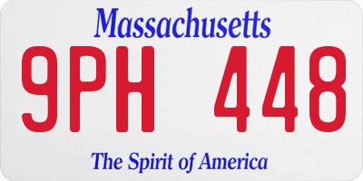 MA license plate 9PH448