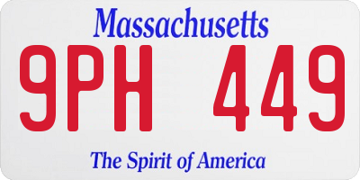 MA license plate 9PH449
