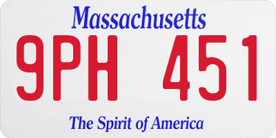 MA license plate 9PH451
