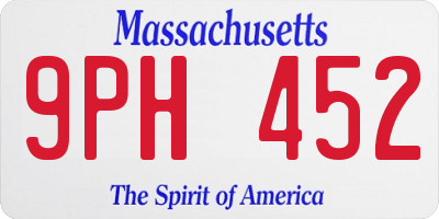 MA license plate 9PH452